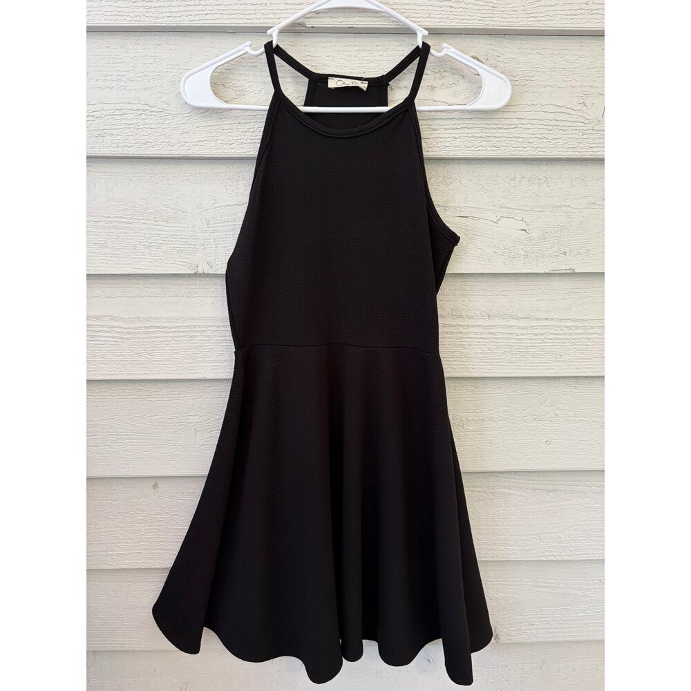 Olivia Rae Black Textured Fit & Flare Racerback Dress | Size Medium - Picture 2 of 8